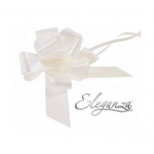 White Pull Bow 50mm Wide Gift Bow